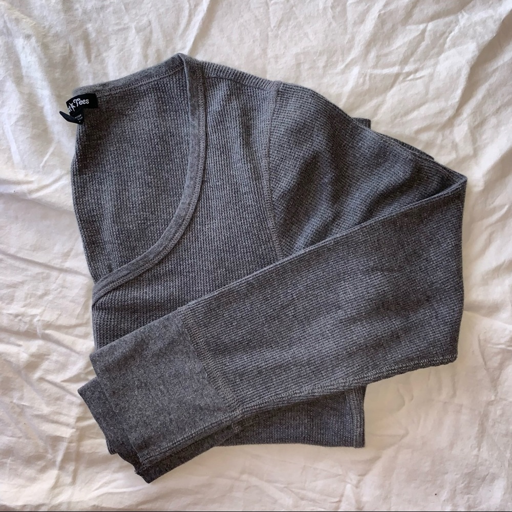 Grey waffle knit thermal